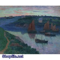 TSD3616 - Tranh sơn dầu thuyền lớn cập bến